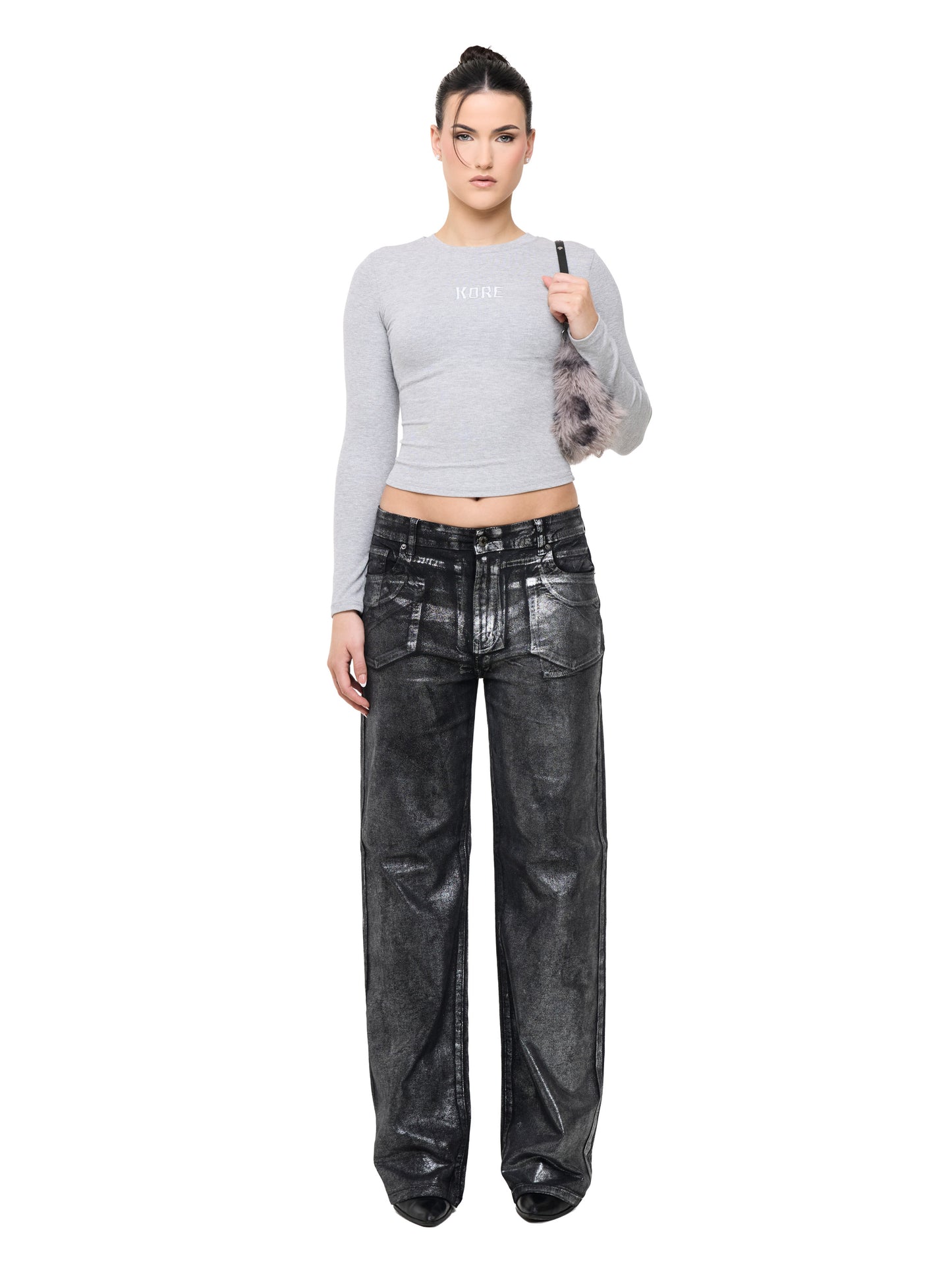 COMFORT LONG SLEEVE TOP - GREY