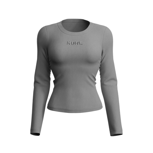 COMFORT LONG SLEEVE TOP - GREY