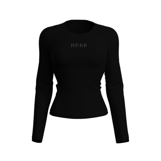COMFORT LONG SLEEVE TOP - BLACK